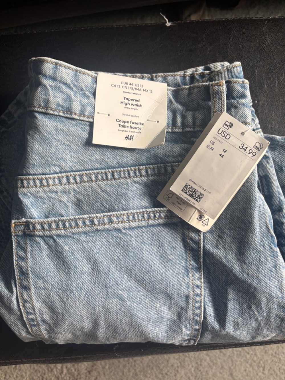 H&M Light Blue Tapered High Waist Jeans